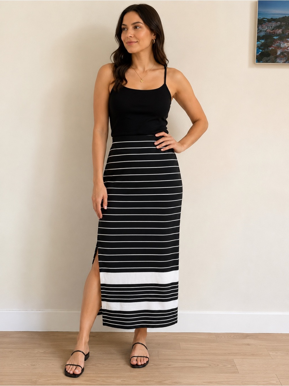 Athleta Oceana Midi Skirt with side slits size medium